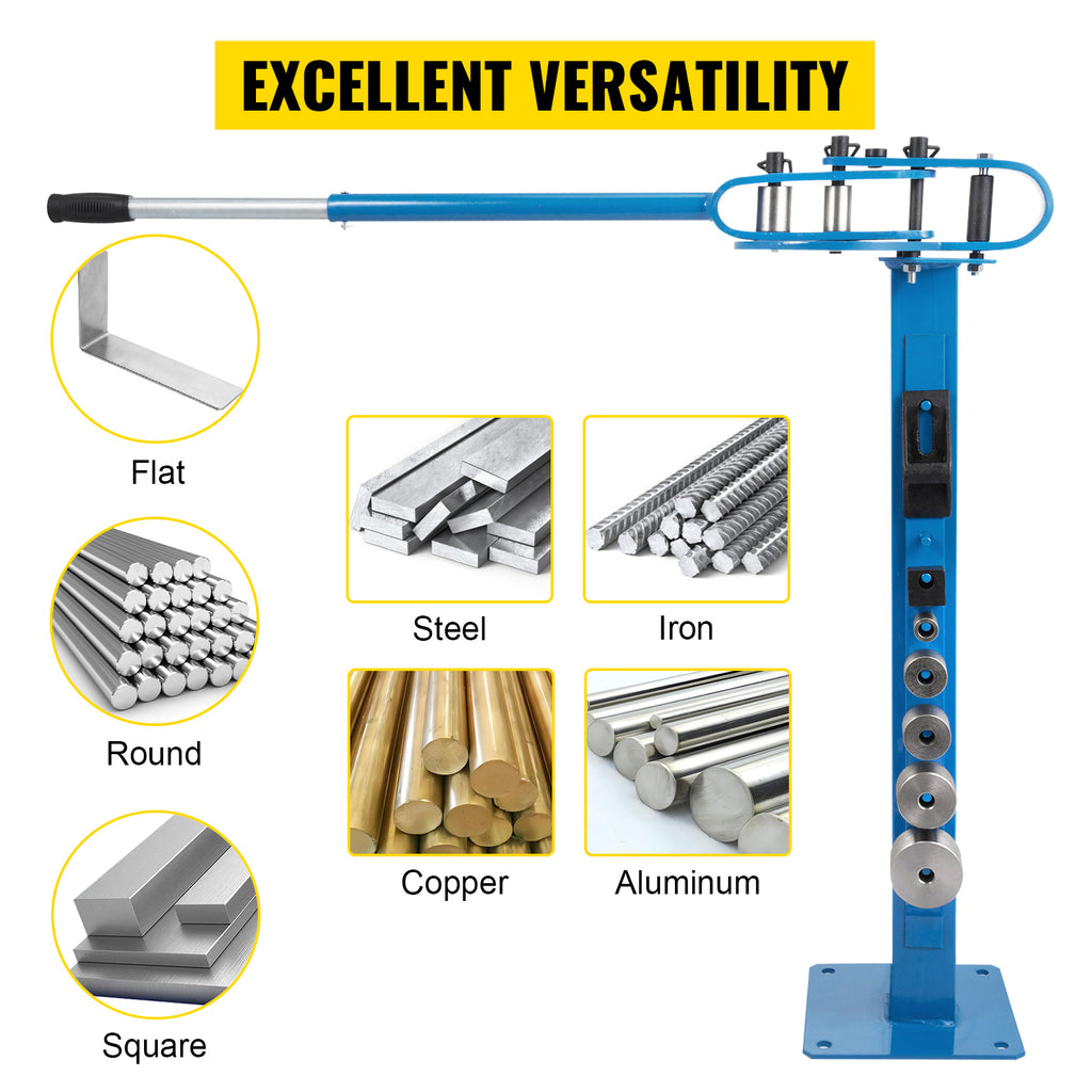 SucceBuy YP-38 Floor Mounted  Bender with 7 Dies Mutifunctional 44in Telescopic Rubber Handle Copper Steel Tube Bending Tool