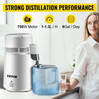 SucceBuy 4L Water Distiller Purifier Filter Dispenser Heating Drinking Bottle Softener 304 Stainless Steel Home Appliance